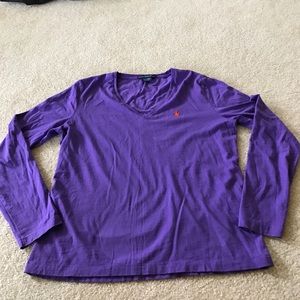 Ralph Lauren v-neck, long sleeve cotton shirt