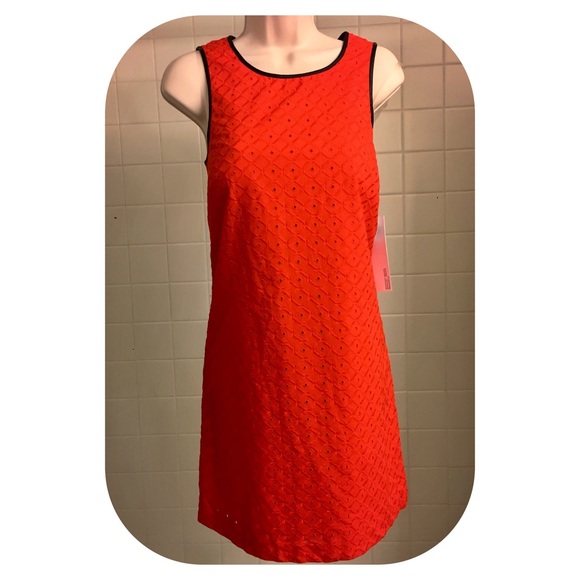 Kensie Dresses & Skirts - Sleeveless Red Eyelet Kenzie Dress NWT
