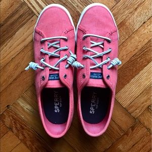 Salmon colored Sperry Top-Siders. Size 9.5M.