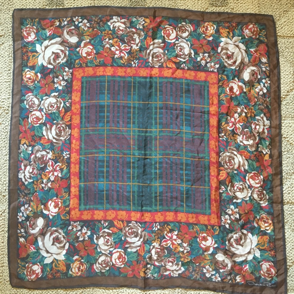 Vintage Oscar de la Renta Silk Square Scarf