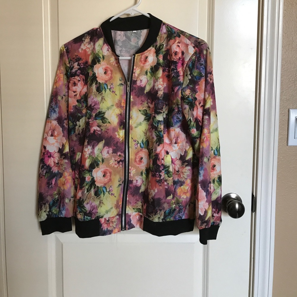 Floral bomber jacket. NWOT.