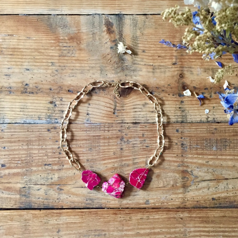 Fuchsia Stone Statement Necklace
