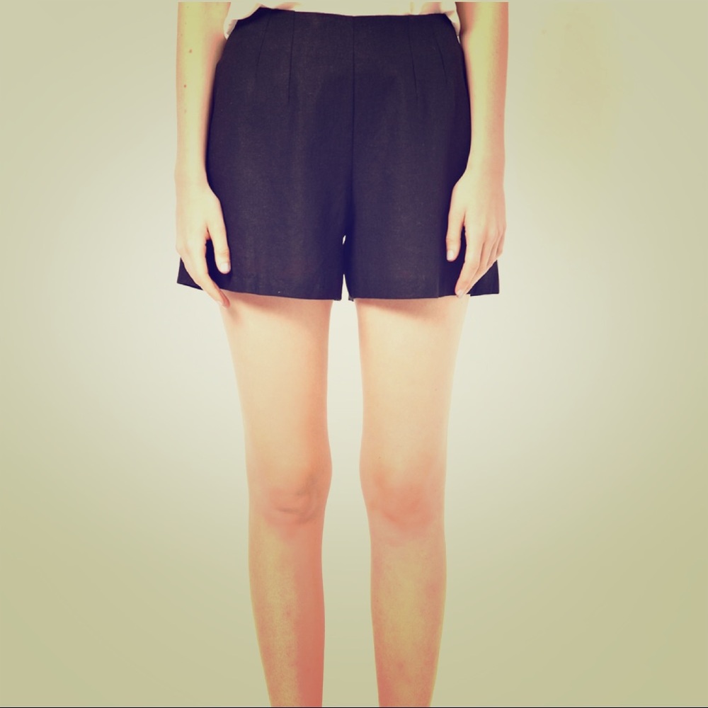 Asos High Waist Linen Shorts Plus Sized