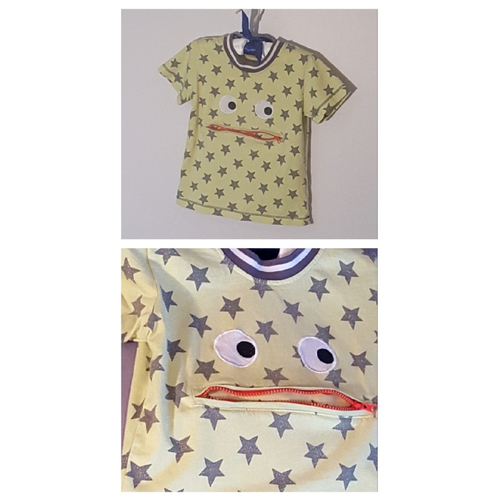 Boys zipper face tshirt