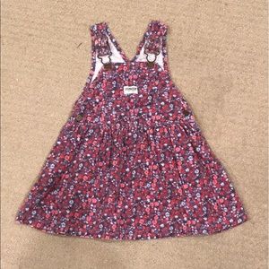 OshKosh floral corduroy overall skirt.