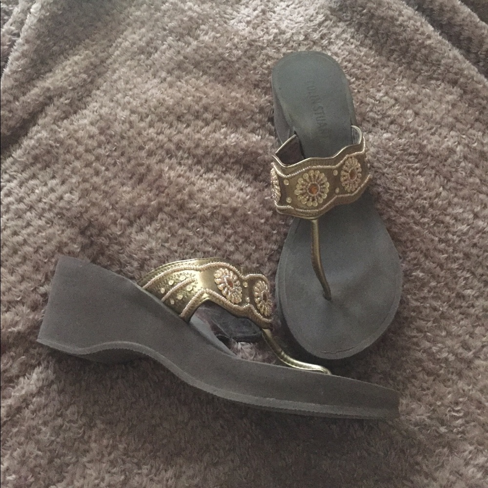 Beaded Colin Stuart Wedge sandals