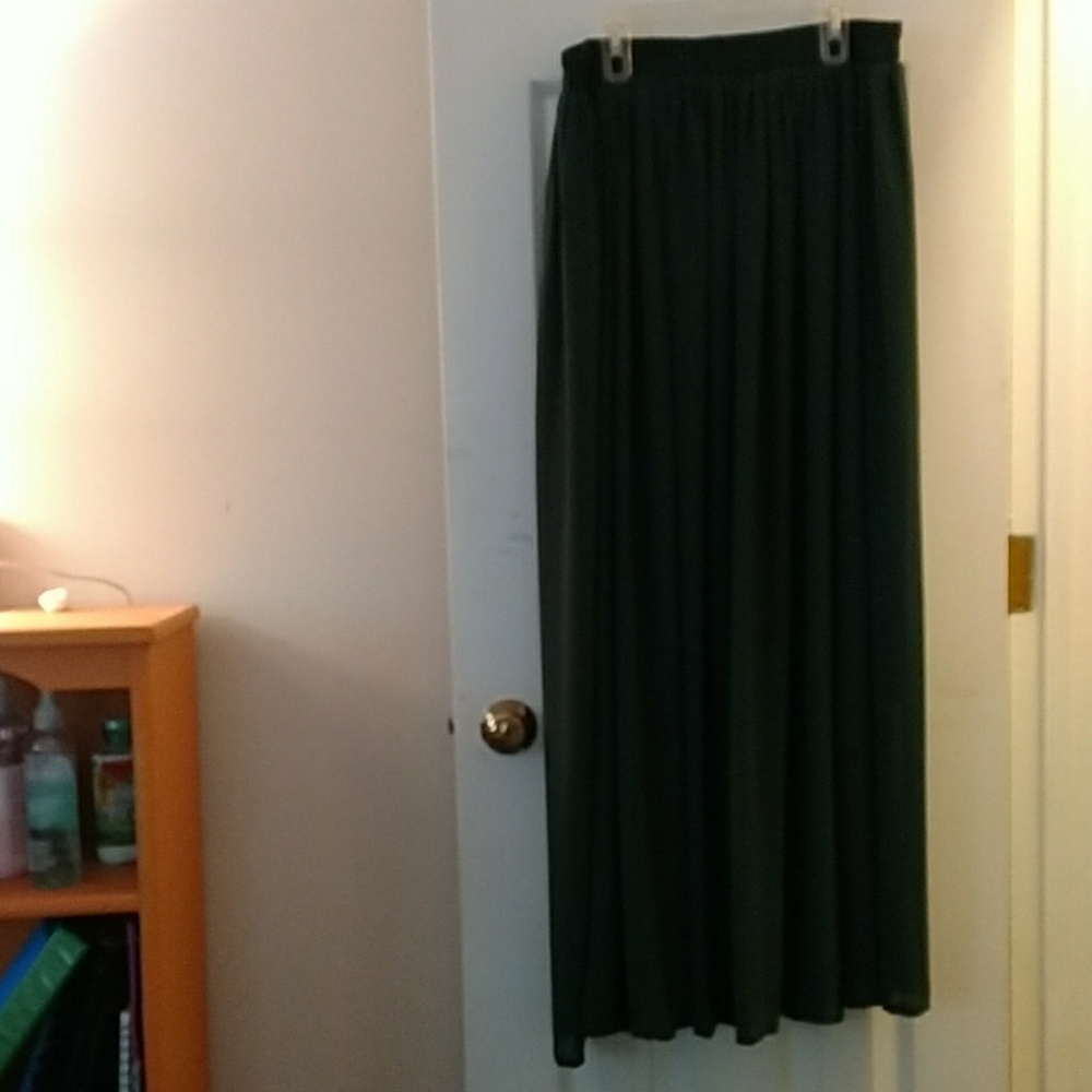 NWOT Beautiful green unworn chiffon skirt (lined!)
