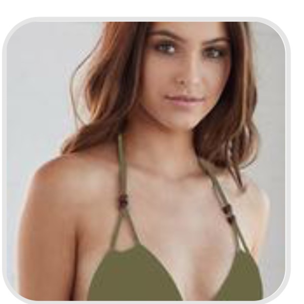 NWT REVOLVE SALT SWIMWEAR OLIVE STRING BIKINI TOP M