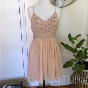 Kimchi Blue blush pink beaded chiffon dress
