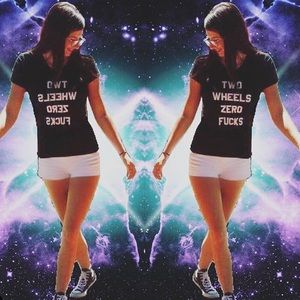 TWO WHEELS ZERO FUCKS TEE