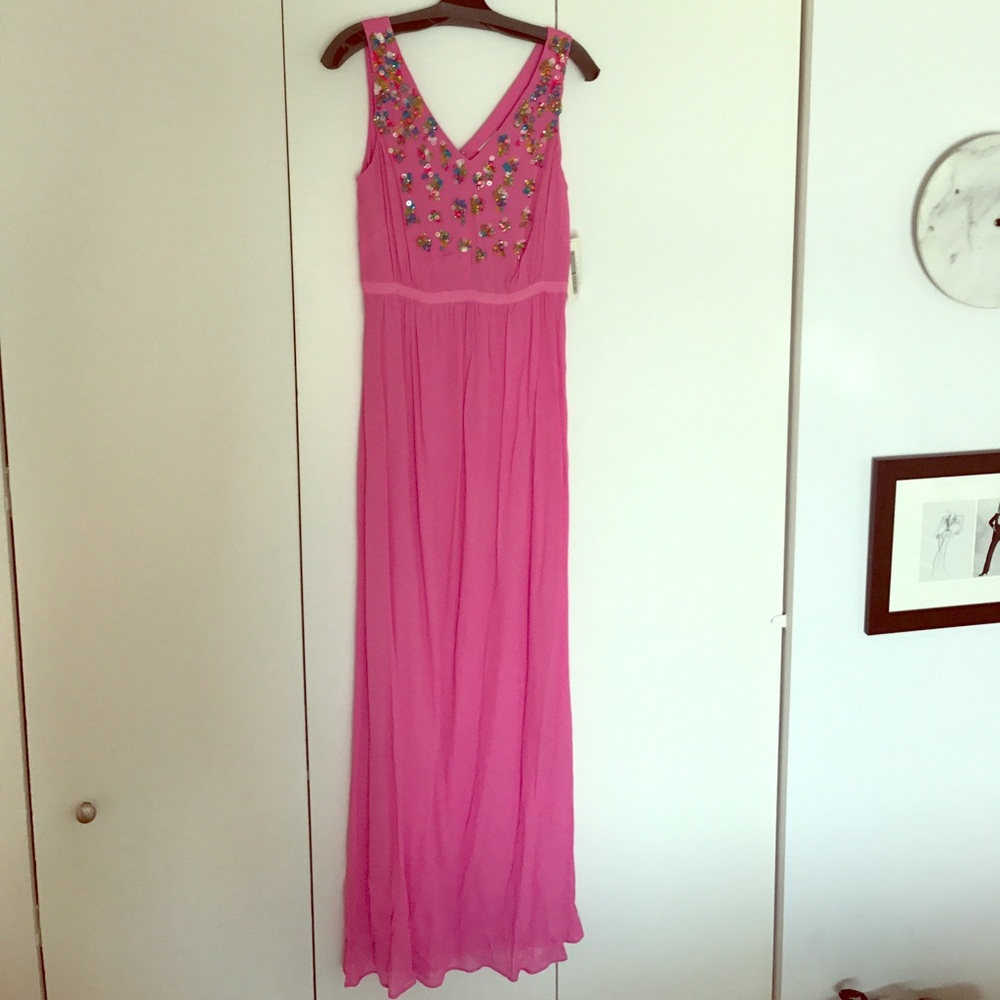 Shoshanna Pink beaded gown! New with tags!
