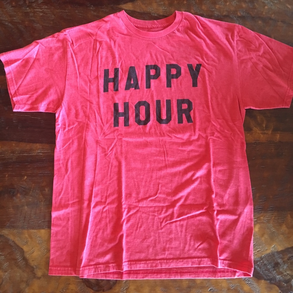 Red 'Happy Hour' Shirt Size Large