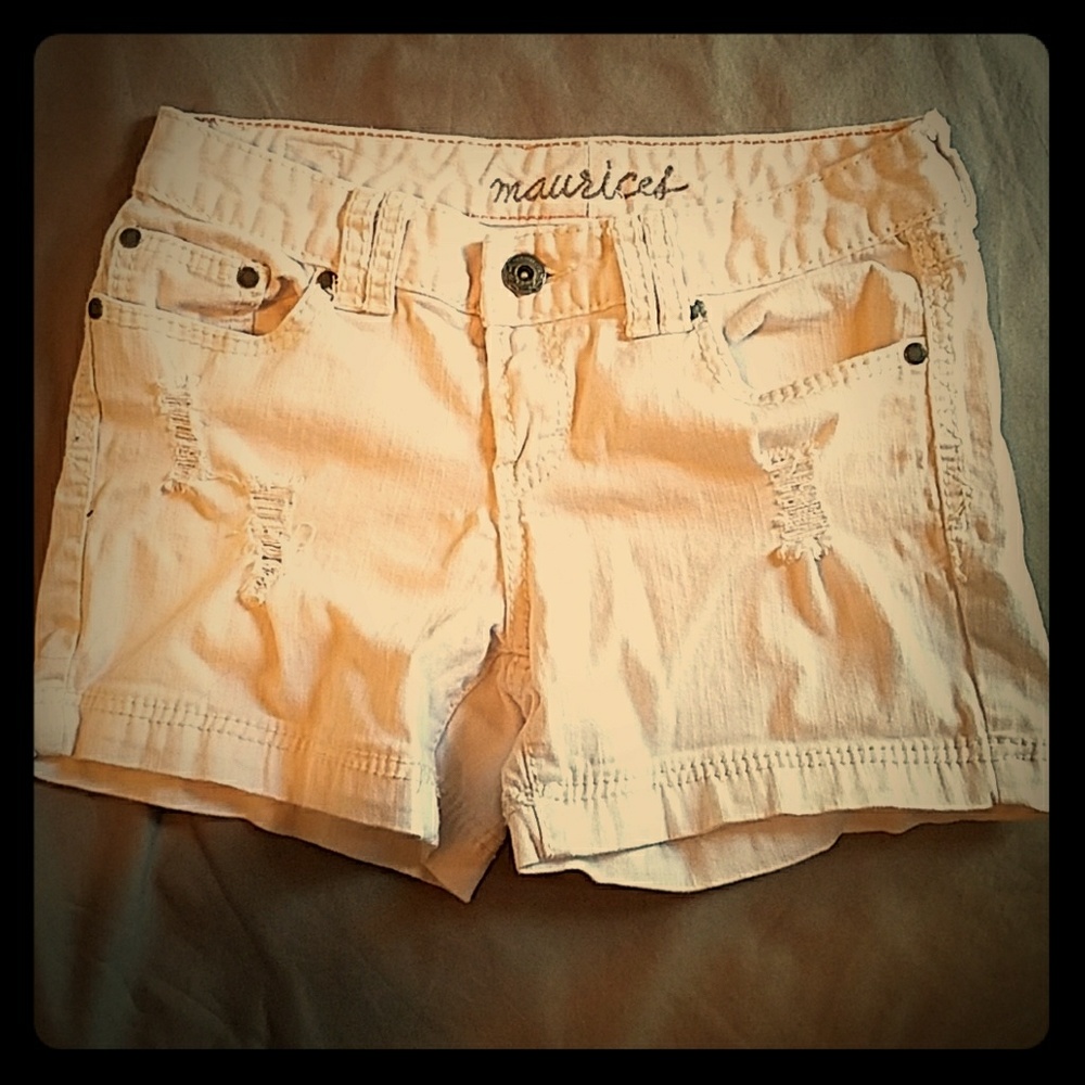 White denim shorts