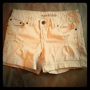 White denim shorts