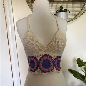 Ecote crocheted boho cropped top