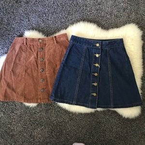 Jean and Corduroy skirts