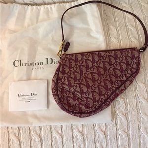 Christian Dior monogram canvas saddle shoulder bag