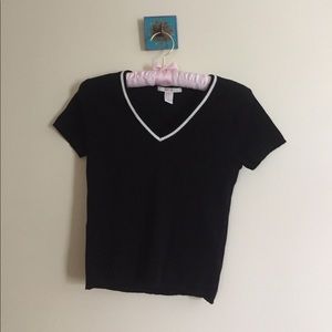 V-neck sweater crop top