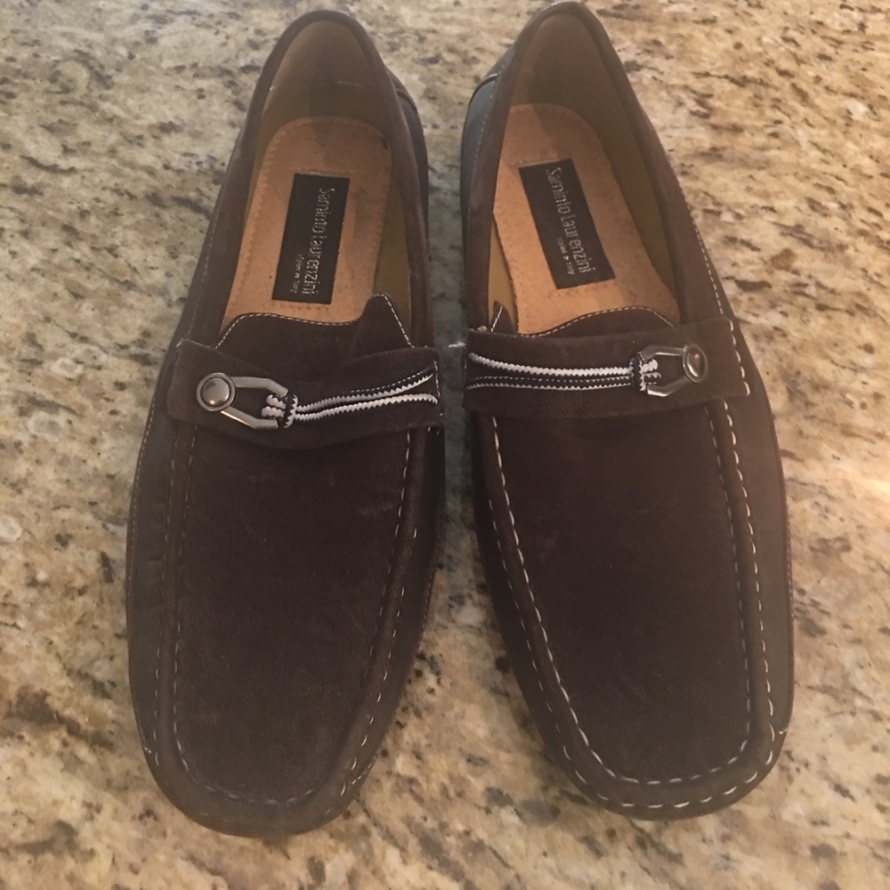Brown suede loafers