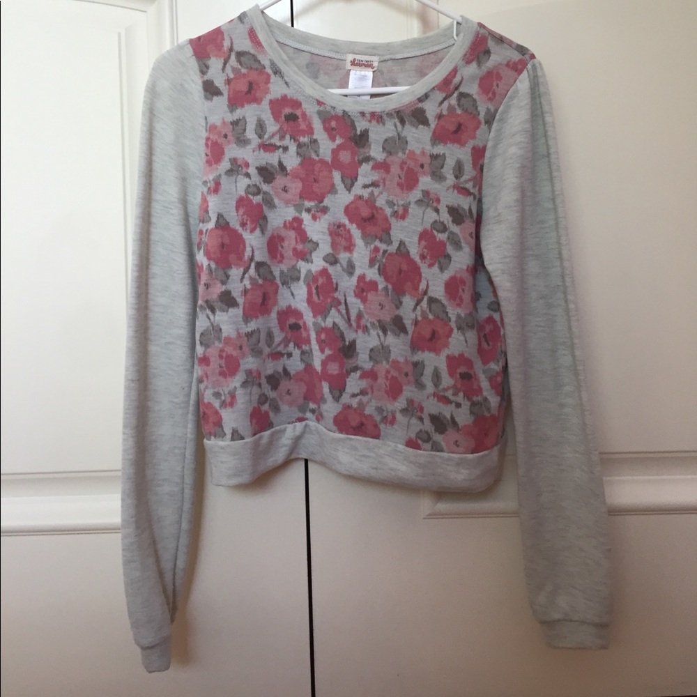 Light Grey & Floral Sweater