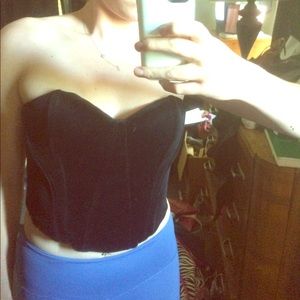 Velvet black juicy couture bustier top
