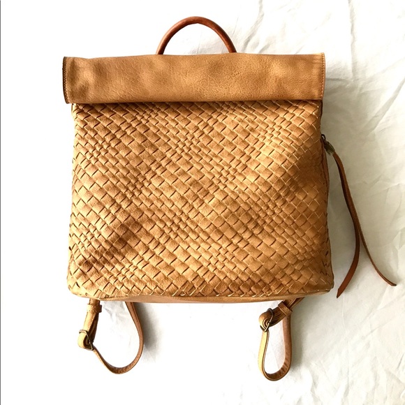 woven leather backpack