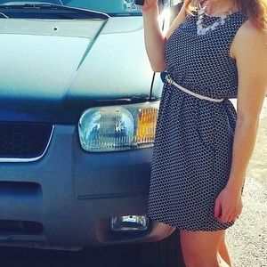 Butterfly print dress