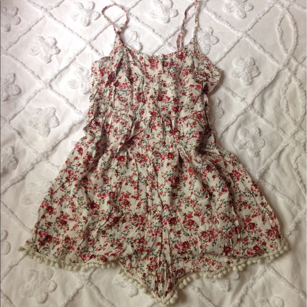 Floral pompom romper