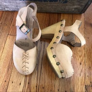 Jeffrey Campbell leather clogs with wood heel