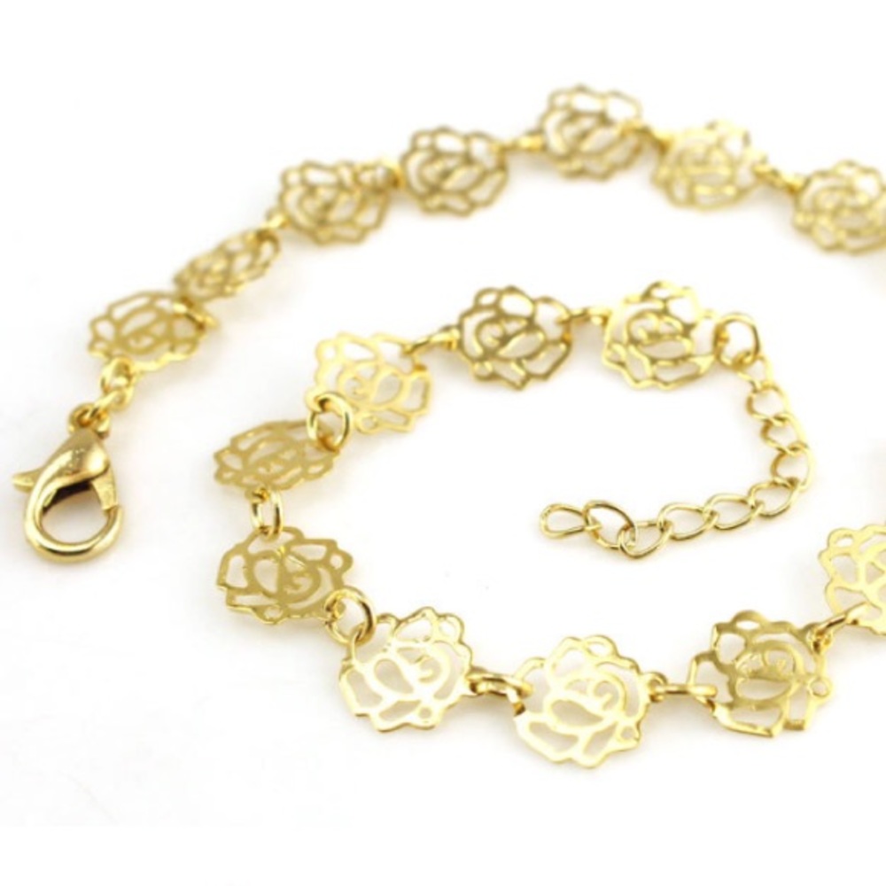 🌺 Gold Rose Flower Anklet/ Ankle Bracelet