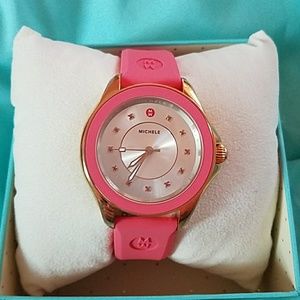 MICHELE Pink Silicone Watch