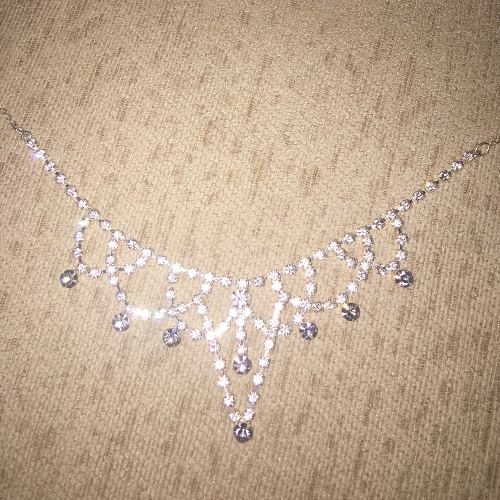 Silver Jeweled Necklace