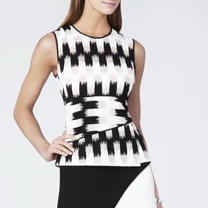BCBG Jolyne Asymmetrical Peplum Top