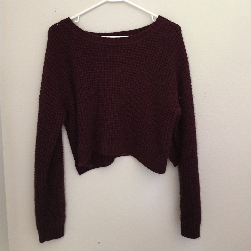 Cropped burgundy Forever 21 Sweater