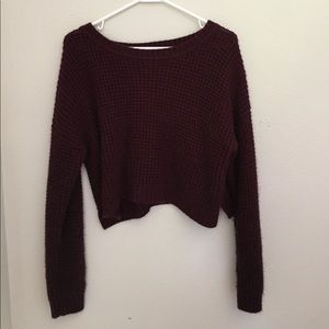 Cropped burgundy Forever 21 Sweater