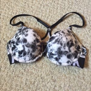 PINK logo band push up racerback bra