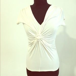 Cream Fitted Knit Blouse