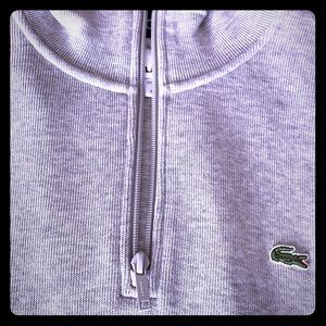 Lacoste gray pull over quarter zip