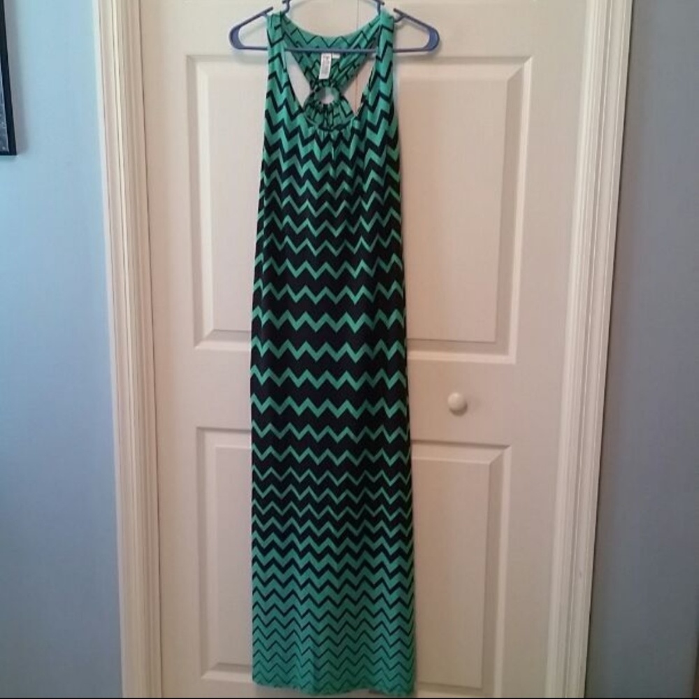 ❎SOLD❎ Black & teal maxi dress