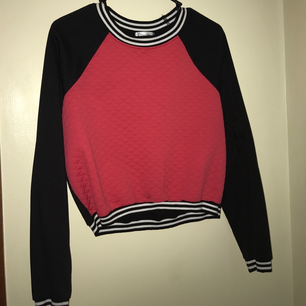 Pink quilted sweatshirt