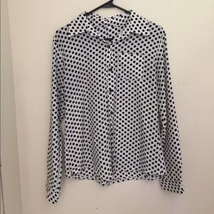 Black and White Polkadot Dress Shirt