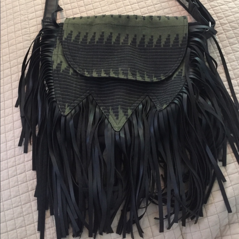 black and green cross body bag