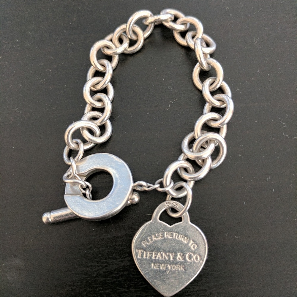 Heart tag toggle Tiffany bracelet-sz small 7.25 in