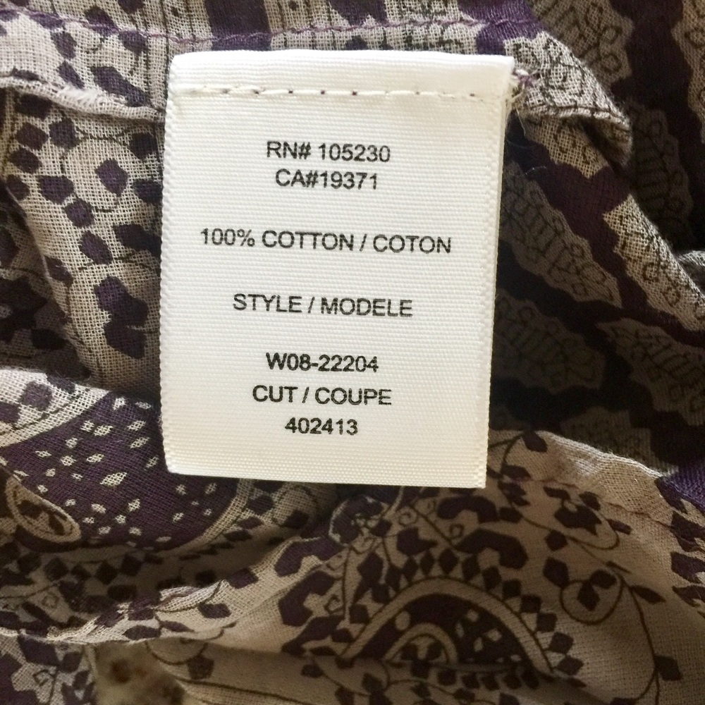 Joie Plum Paisley Peasant Light Weight Top Sz M - Picture 6 of 6