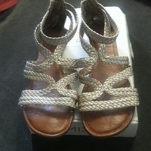 Gold braided sandals