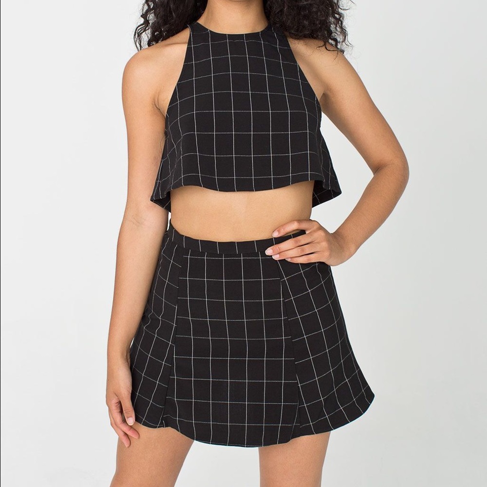 Grid Print Lulu Mini Skirt