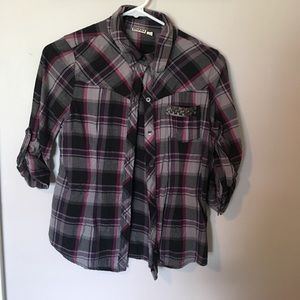 Button up plaid shirt