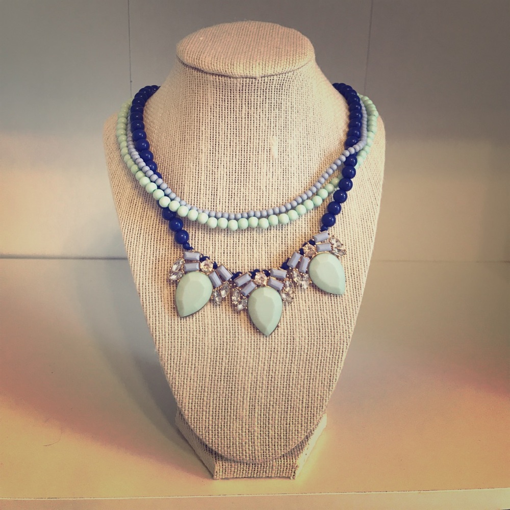 Navy & Mint Stone Necklace