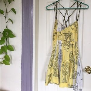 Free People fish print dress. Size 2