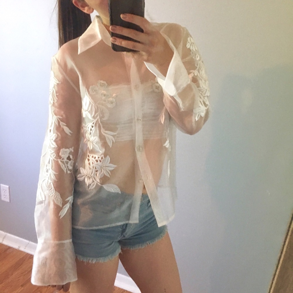🌹🌹🌹Sheer Embroidered Top🌹🌹🌹